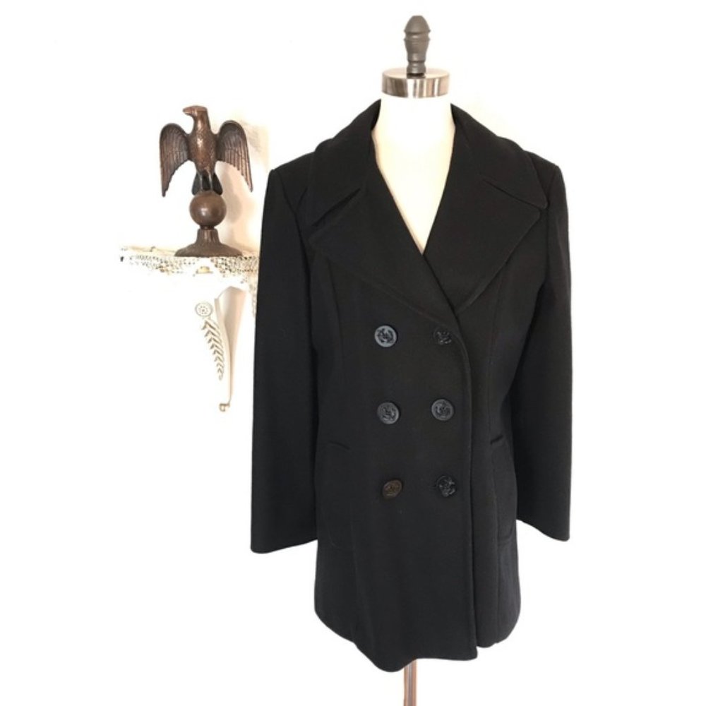 Women’s Black Wool Pea Coat 1135